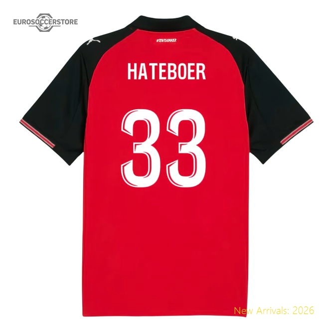 2025-2026 Stade Rennais Home Shirt (Hateboer 33)-Vantage Point Soccer
